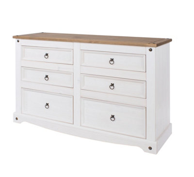 Core Products, Premium Corona, White, 3+3 drawer wide chest