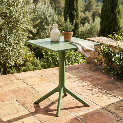 Core Products Square Plastic Garden Bistro Table, Moss Green