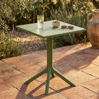 Core Products Square Plastic Garden Bistro Table, Moss Green