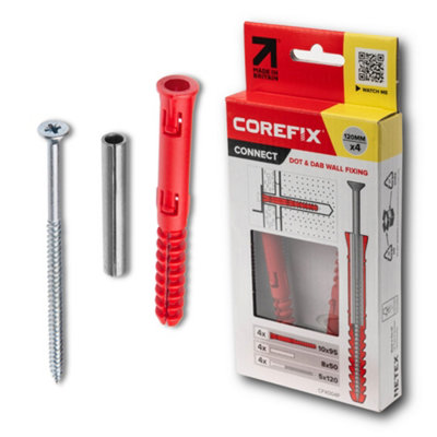 Corefix - 120 Dot & Dab Wall Fixing Pack of 4 | DIY at B&Q