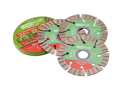 Coreplus CORDBGP115 115mm HTT Hybrid Segmented Diamond Grinder Blades x3 Pack