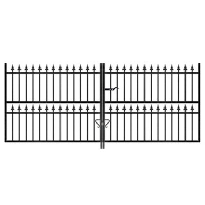 Corfe Premium Range Spear Top Low Double Gate - Steel - Fits Gap of ...