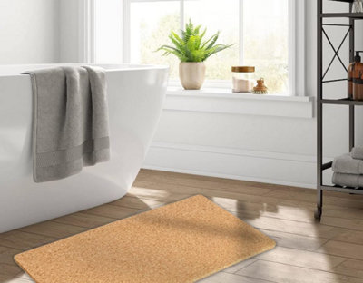 Cork Bath Mat Non-Slip 12mm Thickness -  Beige 46 x 62cm