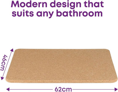 Cork Bath Mat Non-Slip 12mm Thickness -  Beige 46 x 62cm - 7