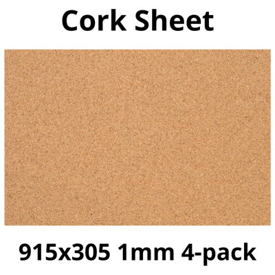 Cork sheet - 1mm - 915x305mm - Décor/DIY - 4pack