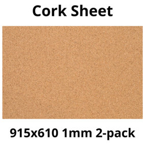 Cork Sheet - 1mm - 915x610mm -  Décor/DIY - 2pack
