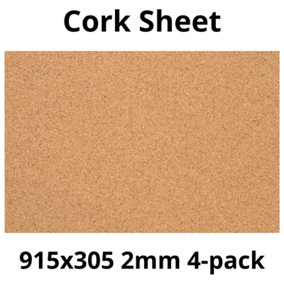 Cork sheet - 2mm - 915x305mm - Décor/DIY - 4pack