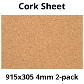 Cork sheet - 4mm - 915x305mm - Décor/DIY - 2pack