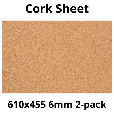 Cork Sheet - 6mm - 610x455mm - Décor/DIY - 2 pack Price Comparisons | Compare The Build