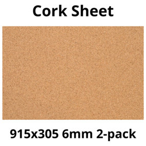 Cork sheet - 6mm - 915x305mm - Décor/DIY - 2pack