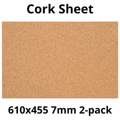 Cork Sheet - 7mm - 610x455mm - Décor/DIY - 2 pack Price Comparisons | Compare The Build