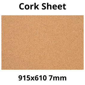 Cork Sheet - 7mm - 915x610mm - Décor/DIY