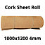 Cork Sheet Roll - 1000x1200mm - 4mm - Décor/DIY