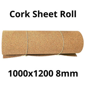 Cork Sheet Roll - 1000x1200mm - 8mm - Décor/DIY