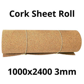 Cork Sheet Roll - 1000x2400mm - 3mm - Décor/DIY
