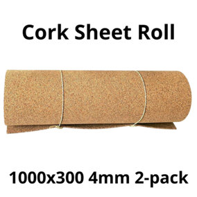 Cork Sheet Roll - 1000x300mm - 4mm - Décor/DIY - 2 pack