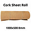 Cork Sheet Roll - 1000x500mm - 8mm - Décor/DIY