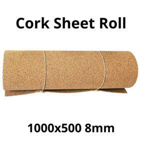 Cork Sheet Roll - 1000x500mm - 8mm - Décor/DIY