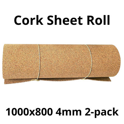 Cork Sheet Roll - 1000x800mm - 4mm - Décor/DIY - 2 pack