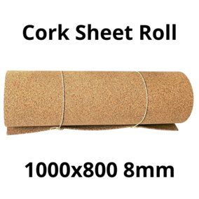 Cork Sheet Roll - 1000x800mm - 8mm - Décor/DIY