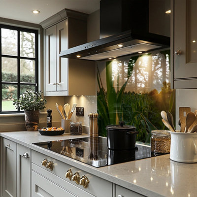 Corn and sun close up Designer Splash Back designer style