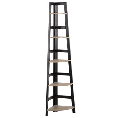 Corner 5 Tier Shelving Unit BEXLEY 163 cm Black