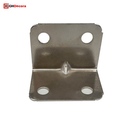 Corner Angle L Shape Brace and L Metal Chrome Brackets for Wood, Shelves, Furniture Fixation, and DIY Projects. (40, 0.6mm)