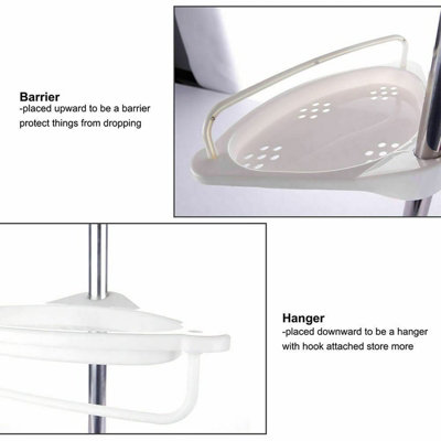 Corner Bathroom Shelves Shower Caddy, 4 Tiers Telescopic Height ...
