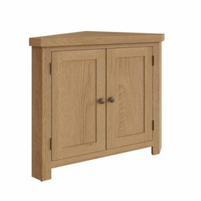 Corner Cabinet - Oak/Glass - L90 x W51 x H80 cm - Medium Oak