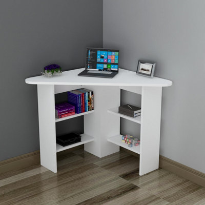 White corner deals computer desk