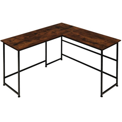 Corner Desk Melrose (140x130x76.5cm) - Industrial wood dark, rustic