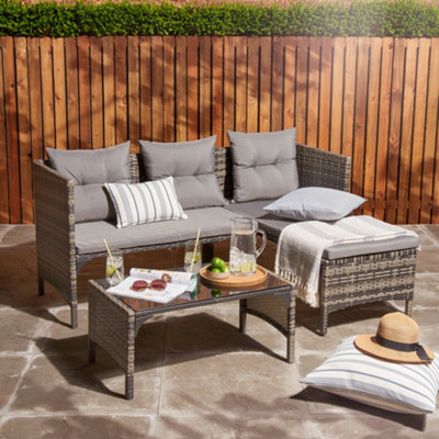 Corner Garden Sofa Set Table 5 Seater Patio Furniture