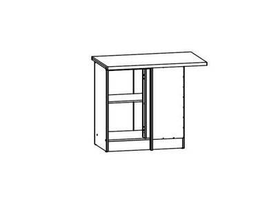 Corner Kitchen Base Cabinet 100cm 1000 Right Lower Cupboard Grey White Junona