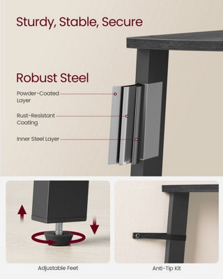 Corner Ladder Shelf for Living Room, 5-Tier Plant Holder and Storage Unit, Charcoal Grey and Matt Black