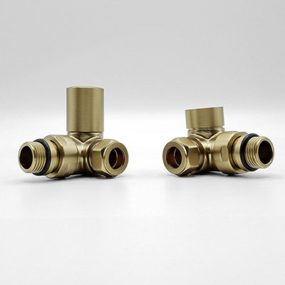 Corner Manual Radiator Valve Brushed Brass
