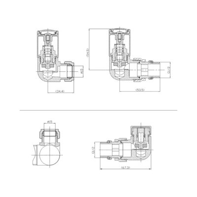 Corner Minimalist Dual Fuel Round Radiator Valves, Sold in Pairs - Chrome - Balterley