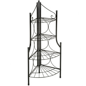 Corner plant stand with 4 levels - black