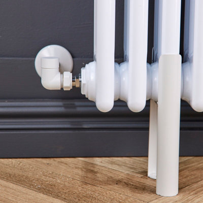 Corner Round Thermostatic Radiator Valve & Lockshield 15mm x 1/2 inch ...