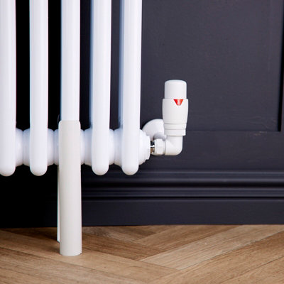 Corner Round Thermostatic Radiator Valve & Lockshield 15mm x 1/2 inch ...