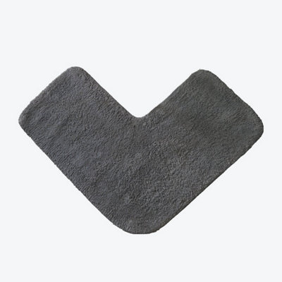 Corner Shower Mat 100% Cotton - Charcoal