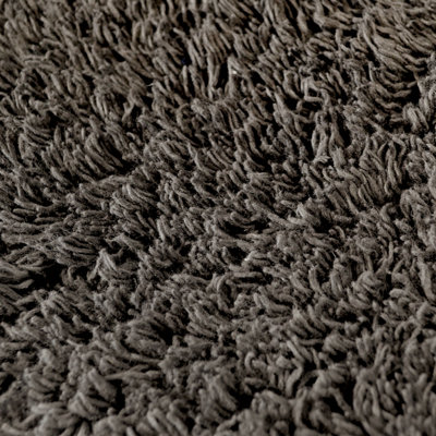 Corner Shower Mat 100% Cotton - Charcoal - 3
