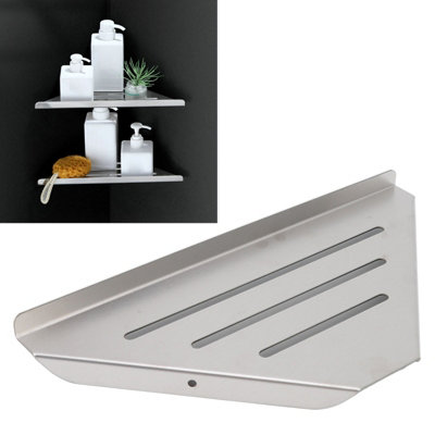 Corner shower rack triangular single layer punching efficient storage ...
