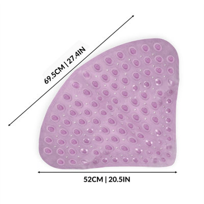 Corner Shower Rubber Purple Corner Mat - Pukkr - 3