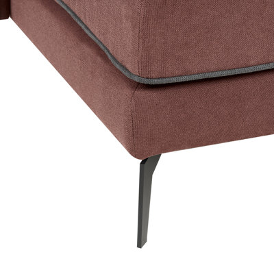 Corner Sofa 3 Seater ALTAN Fabric Burgundy Left Hand