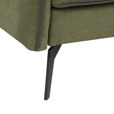 Corner Sofa 3 Seater ALTAN Fabric Green Left Hand