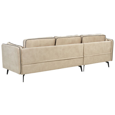 Corner Sofa 3 Seater ALTAN Velvet Beige Right Hand