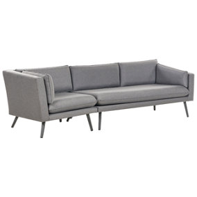 Corner Sofa 3 Seater Left Hand Fabric Grey LORETELLO