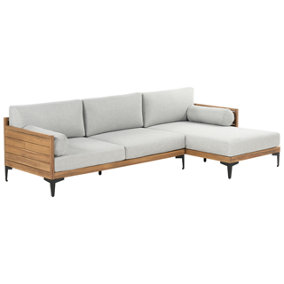 Corner Sofa 4 Seater Certified Acacia Wood Grey CAVEZZO