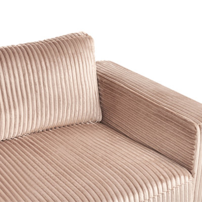 Corner Sofa 4 Seater LOFOTEN Corduroy Light Brown Right Hand