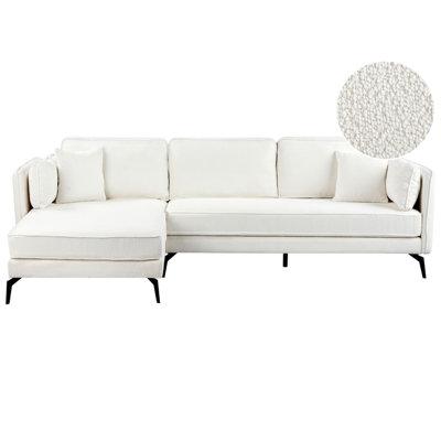 Corner Sofa ALTAN Boucle Off-White 3 Seater Right Hand